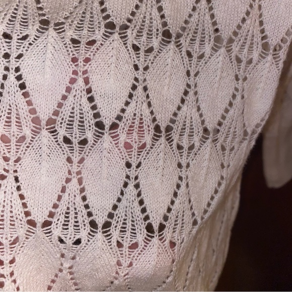 PRESWICK & MOORE Shear Button up sweater PURE WHITE. SZ PM   NEW - Picture 4 of 5